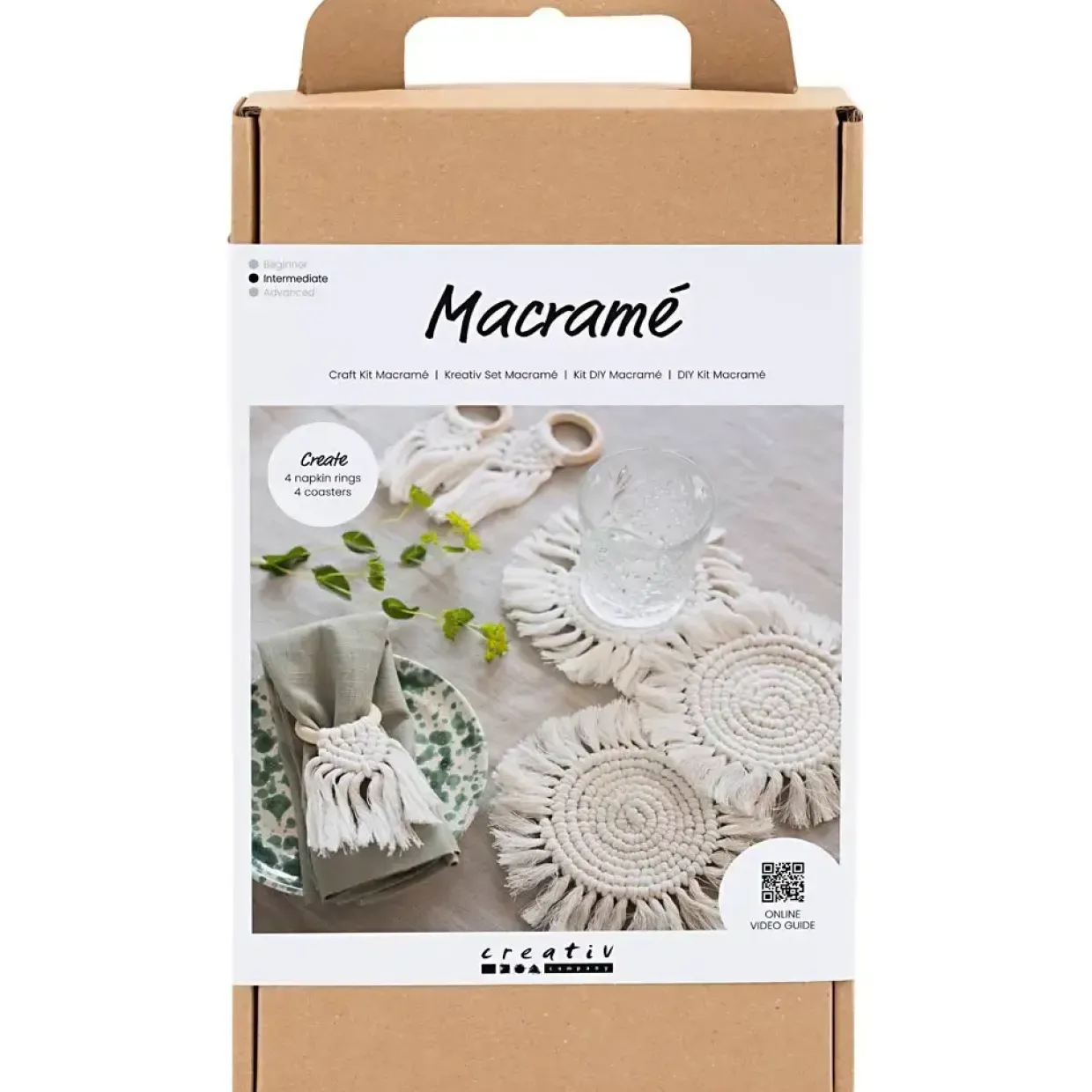 DIY Kit Macramé Borddekoration off white