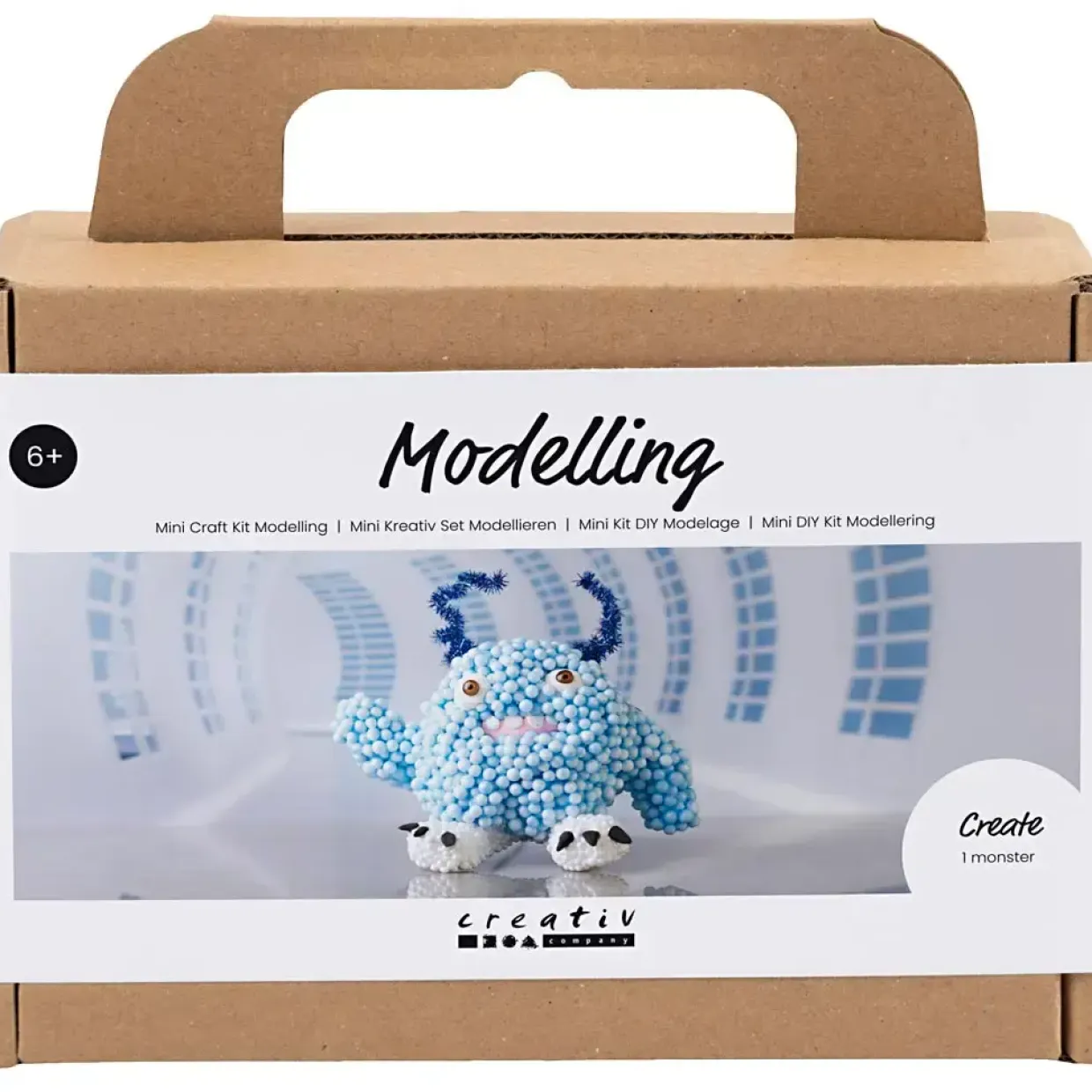 DIY Kit Mini Modellering Monster Bobby lys blå