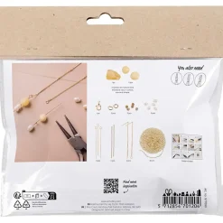 DIY Kit Mini Smykker Halskæde og øreringe med honning calcit