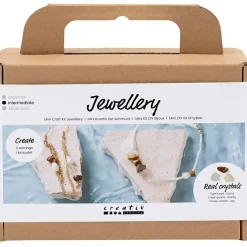 DIY Kit Mini Smykker Krystalhalskæde og -øreringe