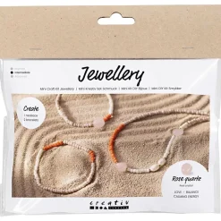 DIY Kit Mini Smykker Rosakvartshalskæde og -armbånd