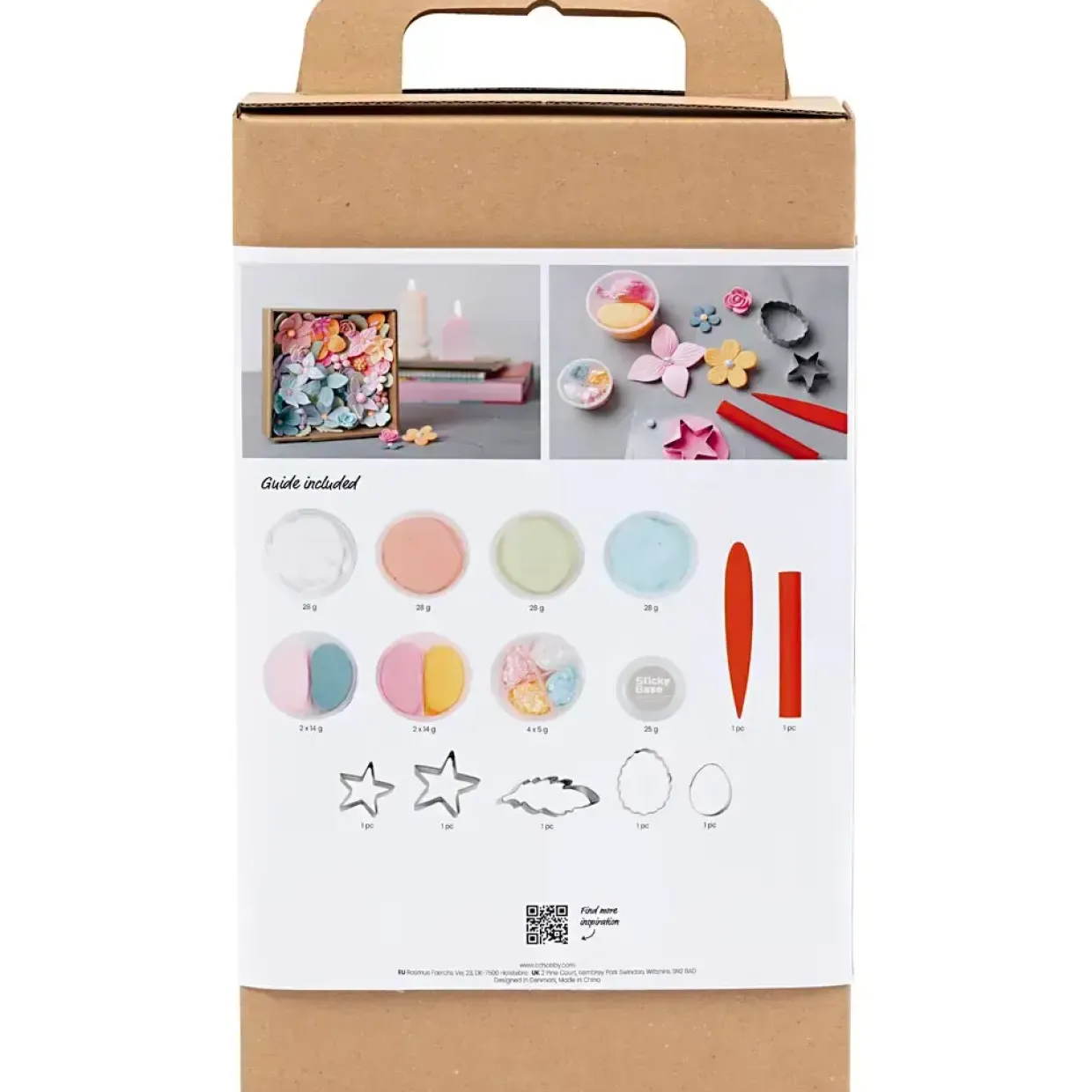 DIY Kit Modellering, Blomster, pastelfarver - 1 pk