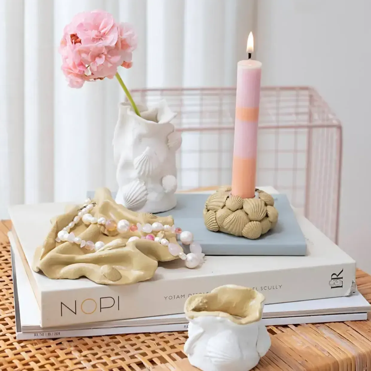 DIY Kit Modellering | Vaser og lysestager, beige, elfenben, råhvid | 1 pk.