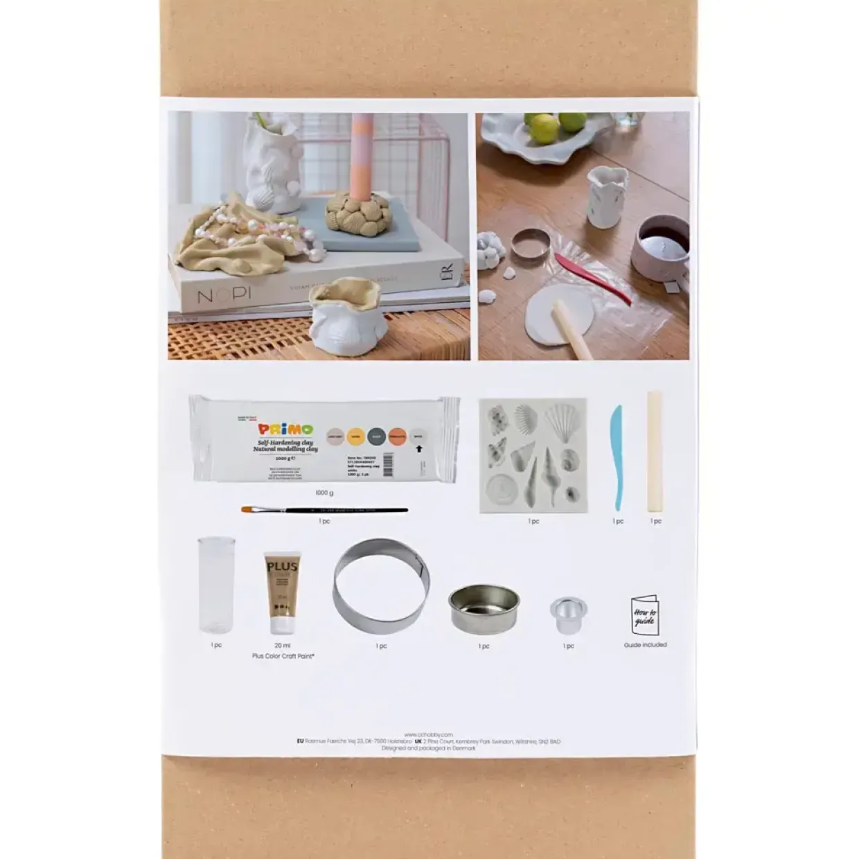 DIY Kit Modellering | Vaser og lysestager, beige, elfenben, råhvid | 1 pk.
