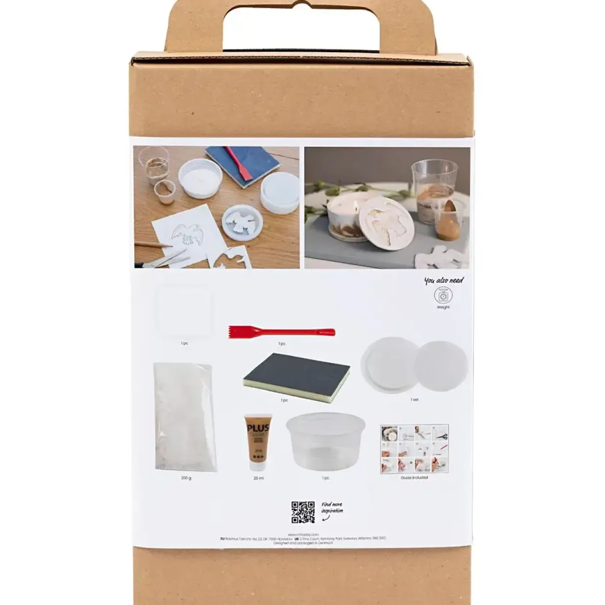 DIY Kit Resin Støbning, Krukke med låg, beige, off white