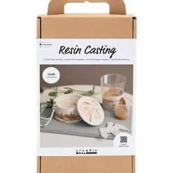 DIY Kit Resin Støbning, Krukke med låg, beige, off white