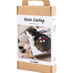 DIY Kit Resin Støbning, Musling, sort, guld - 1 pk