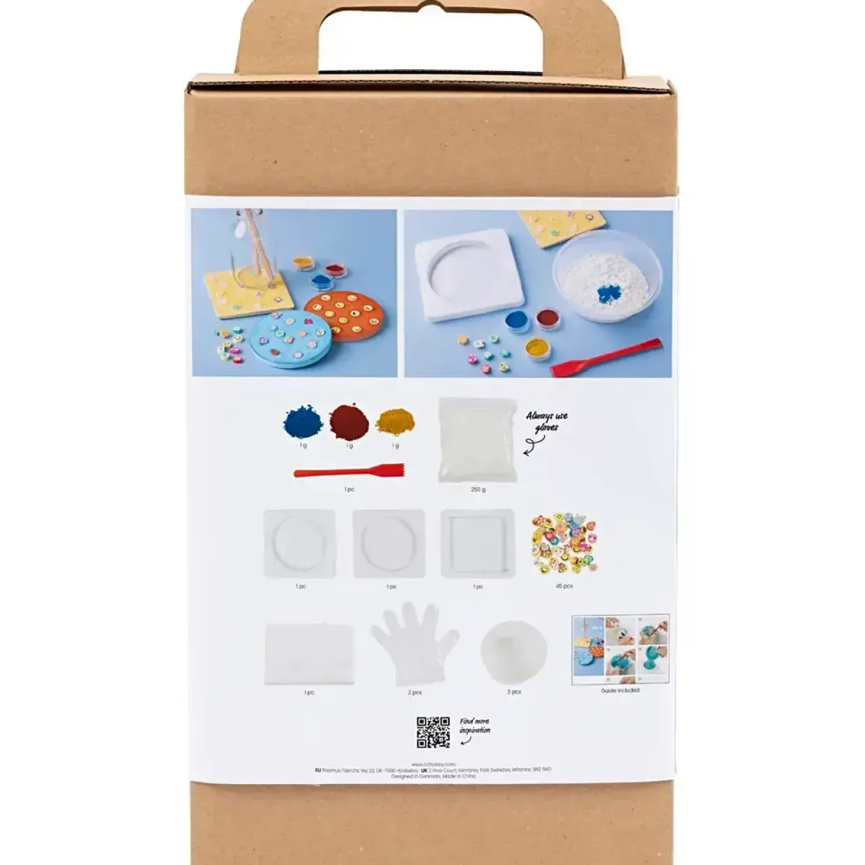 DIY Kit Støbning, Platter, blå, rød, gul
