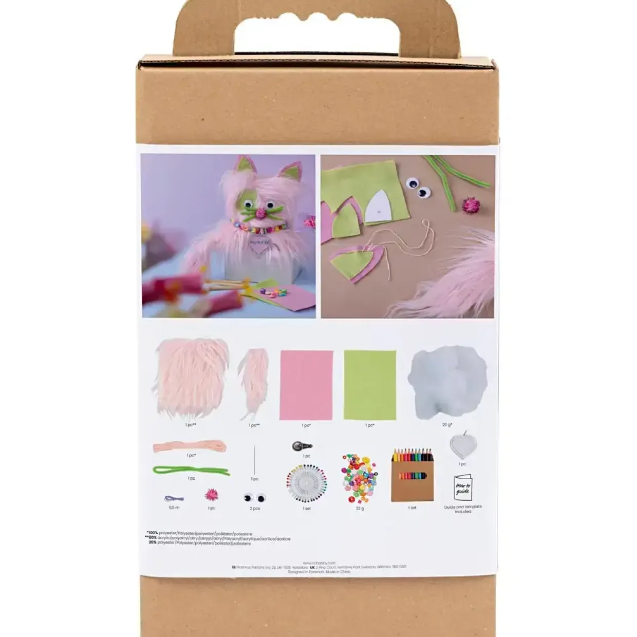 DIY Kit Syning, Kat, ass. farver, 1 pk.