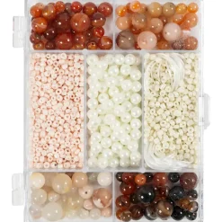 DIY Mix Smykker, Agater, ass. farver - 1 pk