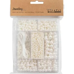DIY Mix Smykker, Halskæde og armbånd, hvid perlemor