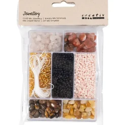 DIY Mix Smykker, Krystaller, ass. farver - 1 pk