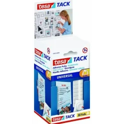 Dobbeltklæbende Brikker - Tesa Tack Standard - Hvid - 80 stk/pk - 16 stk