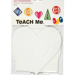 3D ophæng højde 18 + 22 + 24 cm bredde 15 + 18 + 22 cm hvid 230 gram - 16 stk.