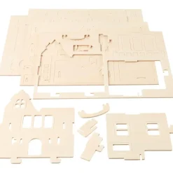 3D Puslespil Hus med altan størrelse 15,8 x 17,5 x 19,5 krydsfiner