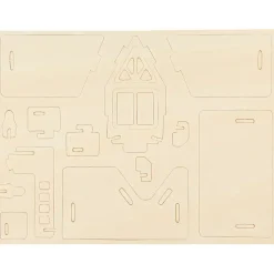 3D Puslespil Hus med altan størrelse 15,8 x 17,5 x 19,5 krydsfiner