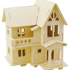 3D Puslespil Hus med altan størrelse 15,8 x 17,5 x 19,5 krydsfiner