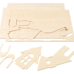 3D Puslespil Hus med kørerampe størrelse 22,5 x 17,5 x 20,5 krydsfiner