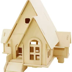 3D Puslespil Hus med kørerampe størrelse 22,5 x 17,5 x 20,5 krydsfiner