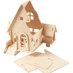 3D Puslespil Hus med kørerampe størrelse 22,5 x 17,5 x 20,5 krydsfiner