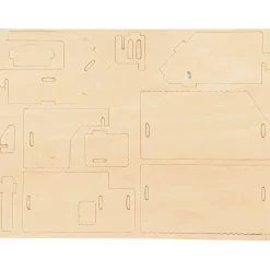 3D Puslespil - Hus med terrasse - Krydsfiner - 19 x 17,5 x 15 cm
