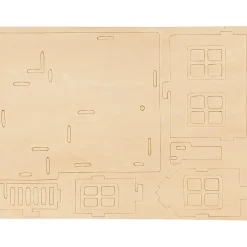 3D Puslespil - Hus med terrasse - Krydsfiner - 19 x 17,5 x 15 cm