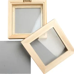 3D ramme – Fyr/krydsfiner – Med glas – 12,3×12,3 cm – Dybde 2,5 cm