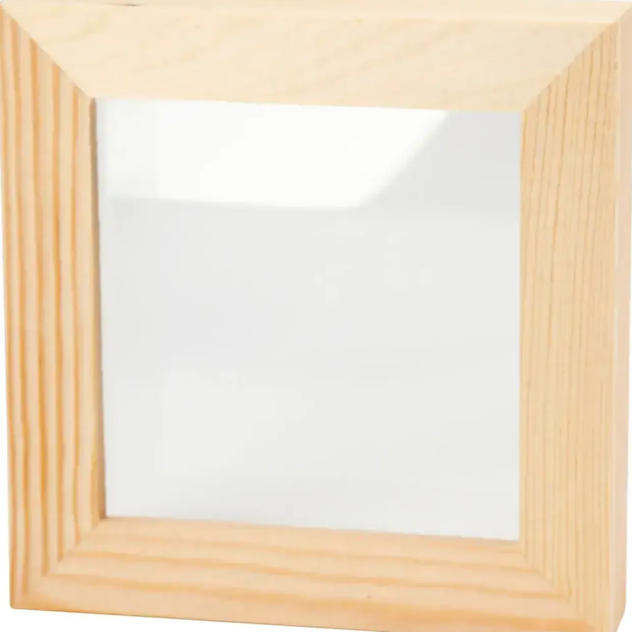 3D ramme – Fyr/krydsfiner – Med glas – 12,3×12,3 cm – Dybde 2,5 cm