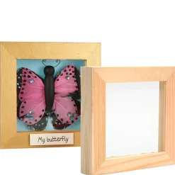 3D ramme – Fyr/krydsfiner – Med glas – 12,3×12,3 cm – Dybde 2,5 cm