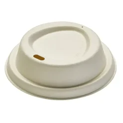 Drikkelåg Bagasse Ø90xH30mm Til Kaffebæger Natur - 50 stk/ps