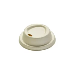 Drikkelåg Bagasse Ø80xH25mm Til Kaffebæger Natur - 50 stk/ps