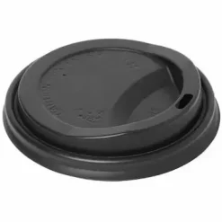 Drikkelåg CPLA Ø90xH17mm Til Kaffebæger Sort - 16 pk x 50 stk/krt