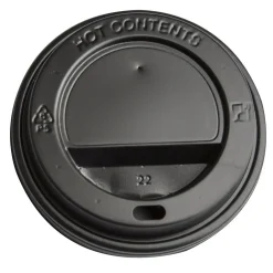 Drikkelåg Plast Ø80xH20mm Til Kaffebæger Sort Catersource - 10 ps x 100 stk/krt