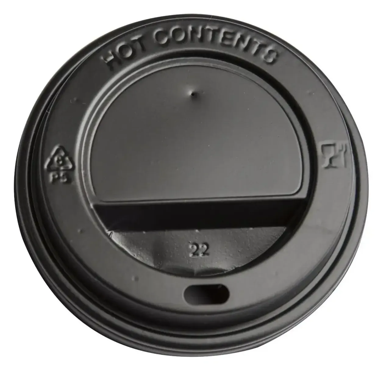 Drikkelåg Plast Ø80xH20mm Til Kaffebæger Sort Catersource - 10 ps x 100 stk/krt
