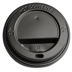 Drikkelåg Plast Ø90xH20mm Til Kaffebæger Sort Catersource - 10 ps x 100 stk/krt