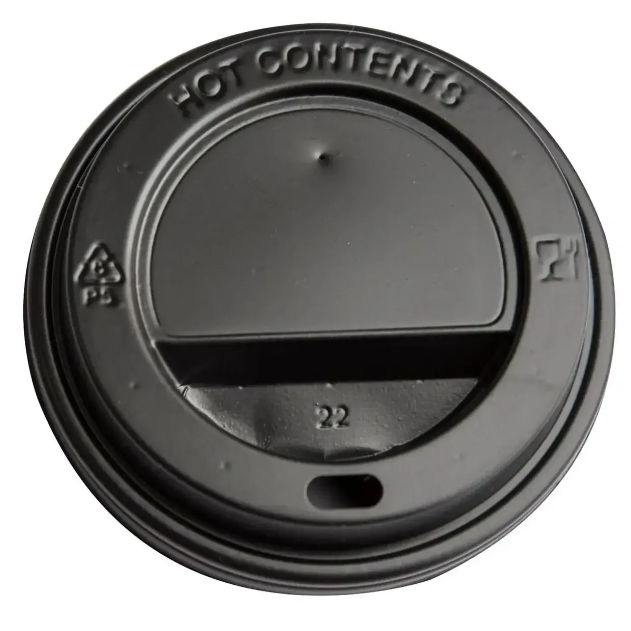 Drikkelåg Plast Ø90xH20mm Til Kaffebæger Sort Catersource - 10 ps x 100 stk/krt