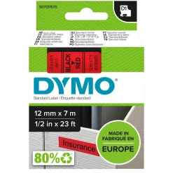 Dymo D1 tape 12mmx7m black/red
