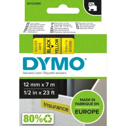 Dymo D1 tape 12mmx7m black/yellow