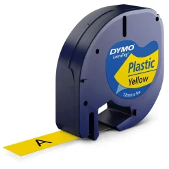 Dymo LetraTag Tape 12mmx4m gul plasttape