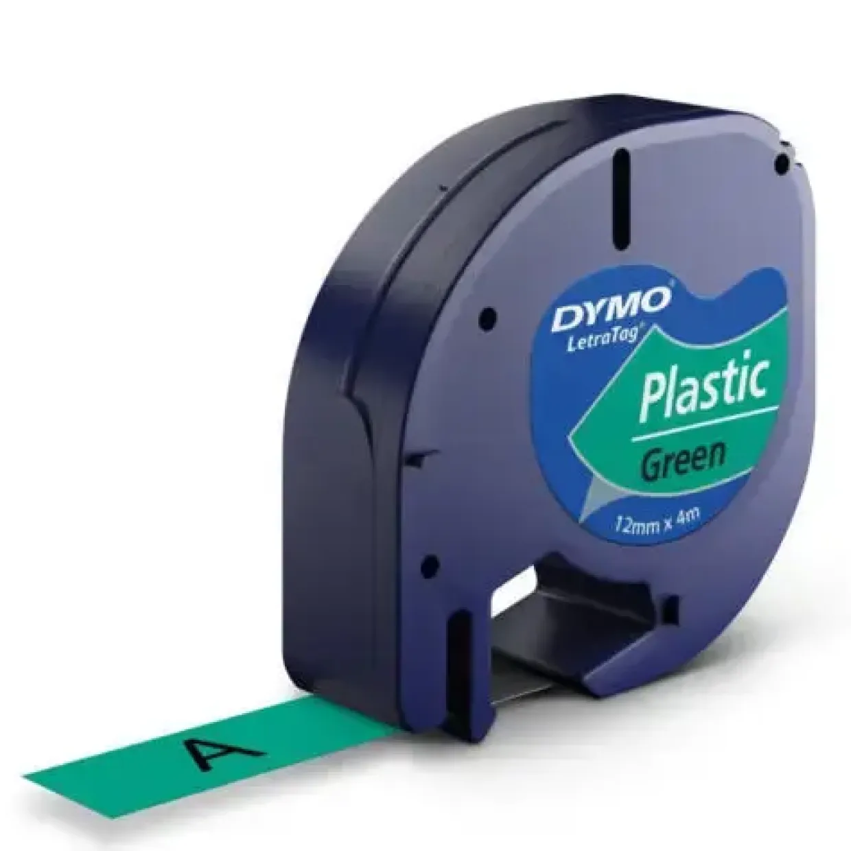 Dymo LetraTag Tape plastic 12mmx4m grøn