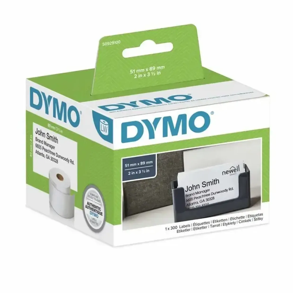 DYMO S0929100 - Navneskilt uden klæb 51 x8 9mm - 300 stk