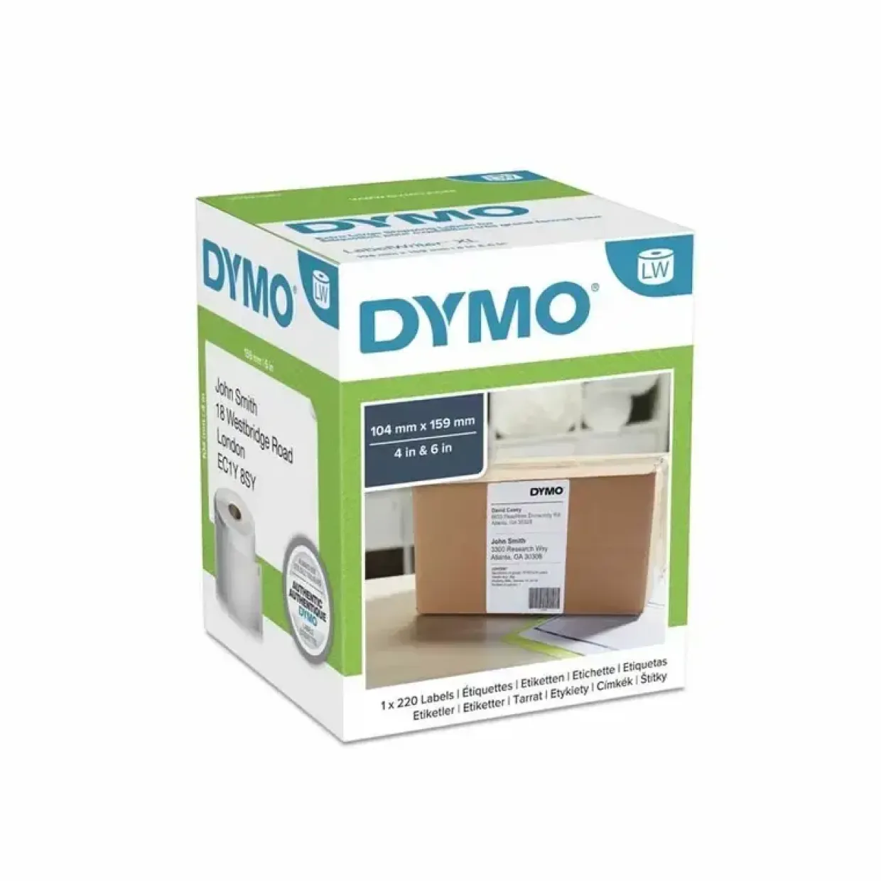 DYMO S0904980 - Shippingetiketter hvid 104 x 159 mm - 220 stk