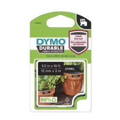 Dymotape D1 ekstra stærk 12mmx3m hvid på sort