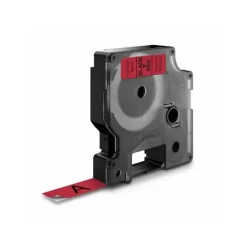 DYMO Tape D1 45017 - Etiket tape 12 mm sort på rød