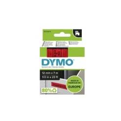 DYMO Tape D1 45017 - Etiket tape 12 mm sort på rød