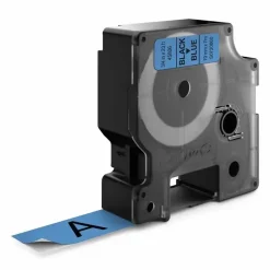 DYMO Tape D1 45806 - Labeltape 19 mm sort på blå - 5 stk