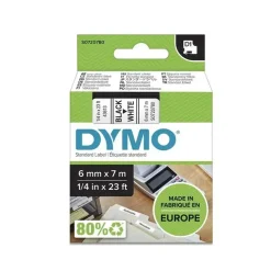 DYMO Tape D1 45010 - Labeltape 12 mm sort på klar