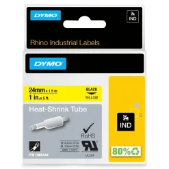 Dymo Tape Rhino 24 mm x 1.5m shrink tube bl/ye