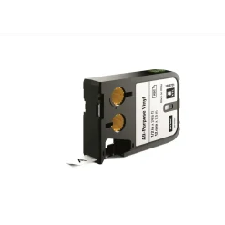 DYMO XTL 1868751 - Labeltape 12 mm x 7,5 m sort på hvid vinyl universal - 6 stk