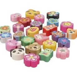 Dyre- og blomsterperler, diam. 10 mm, hulstr. 1,5 mm, 200 ass.